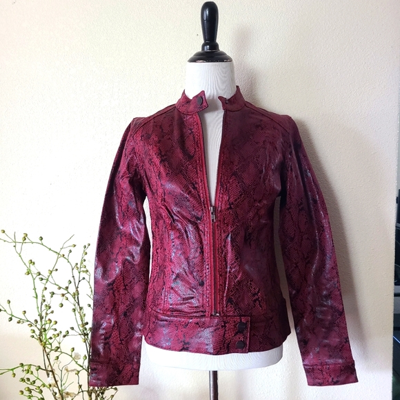 Sanctuary Jackets & Blazers - Sanctuary Denim Red Snakeskin Jacket Small or XS